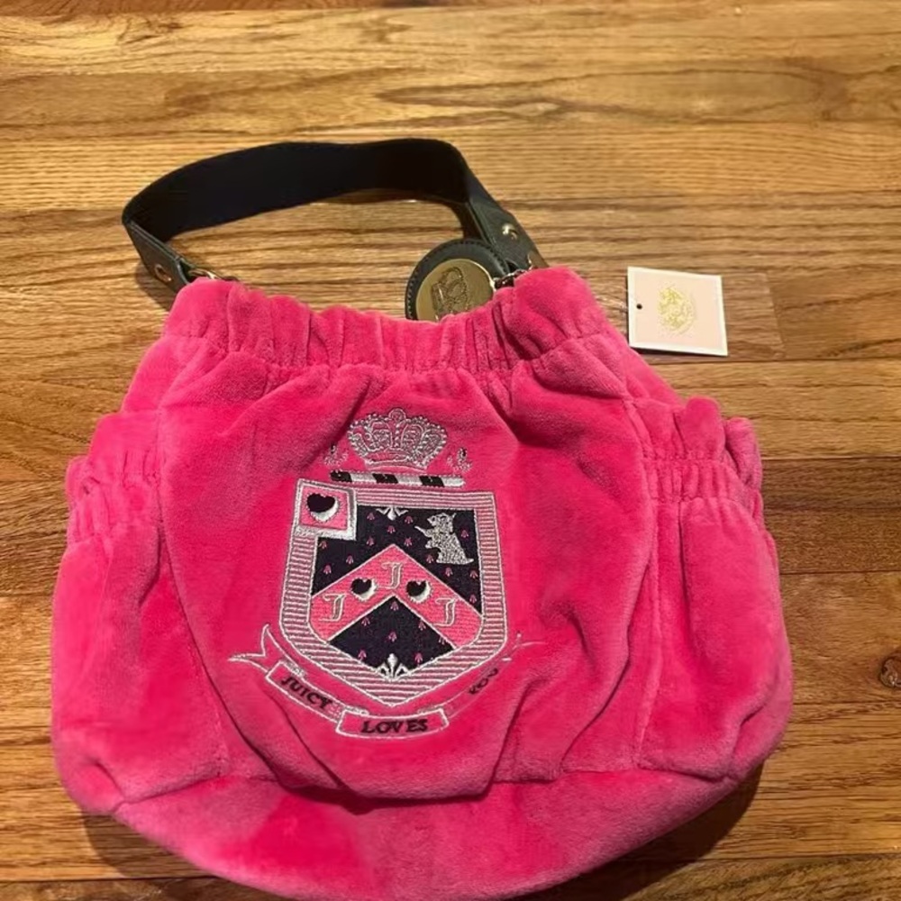 Juicy Couture Pink Velvet Shoulder Bag